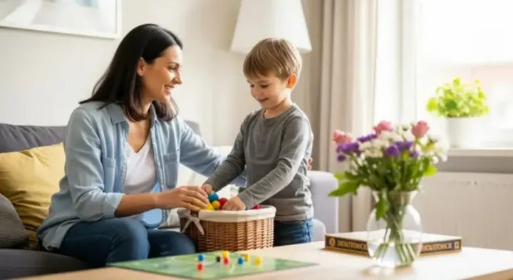 Madre feliz después de la guía